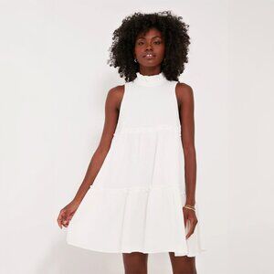 White Lightweight Gauze Morgan Dress